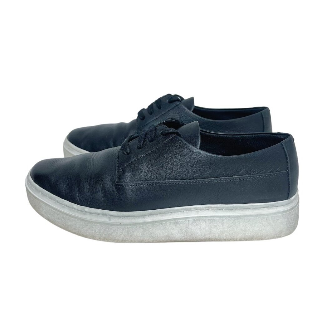 Eileen Fisher Penni Black Leather Platform Sneakers Women's Size 7
